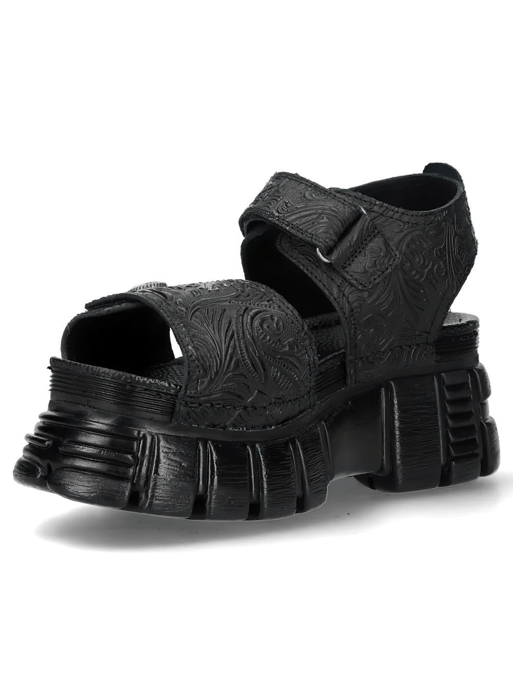 NEW ROCK Platform Sandals with Embossed Punk Strap Style
