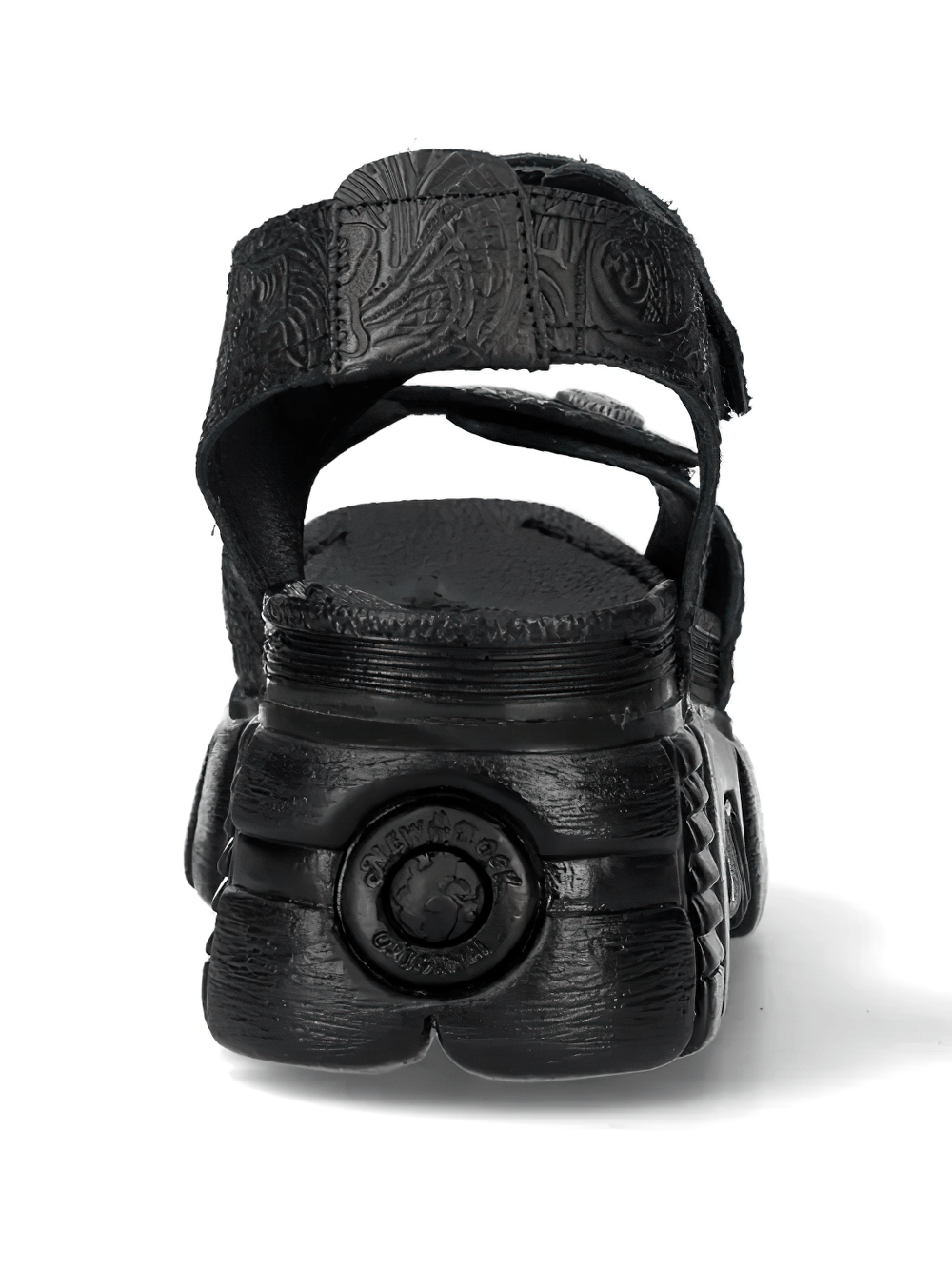 NEW ROCK Platform Sandals with Embossed Punk Strap Style