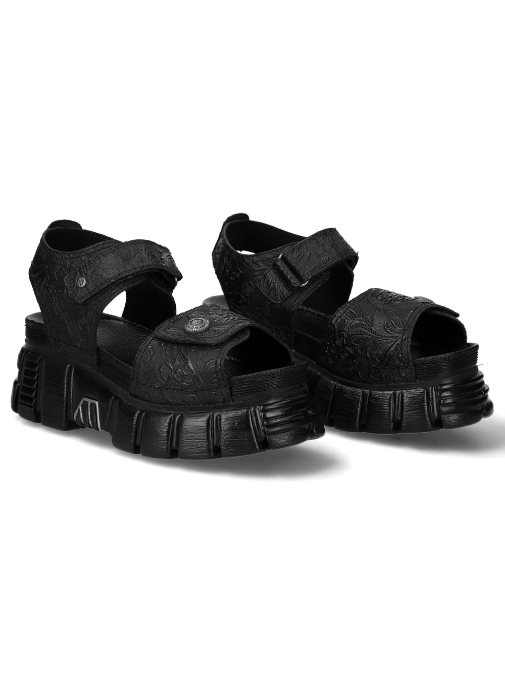 NEW ROCK Platform Sandals with Embossed Punk Strap Style