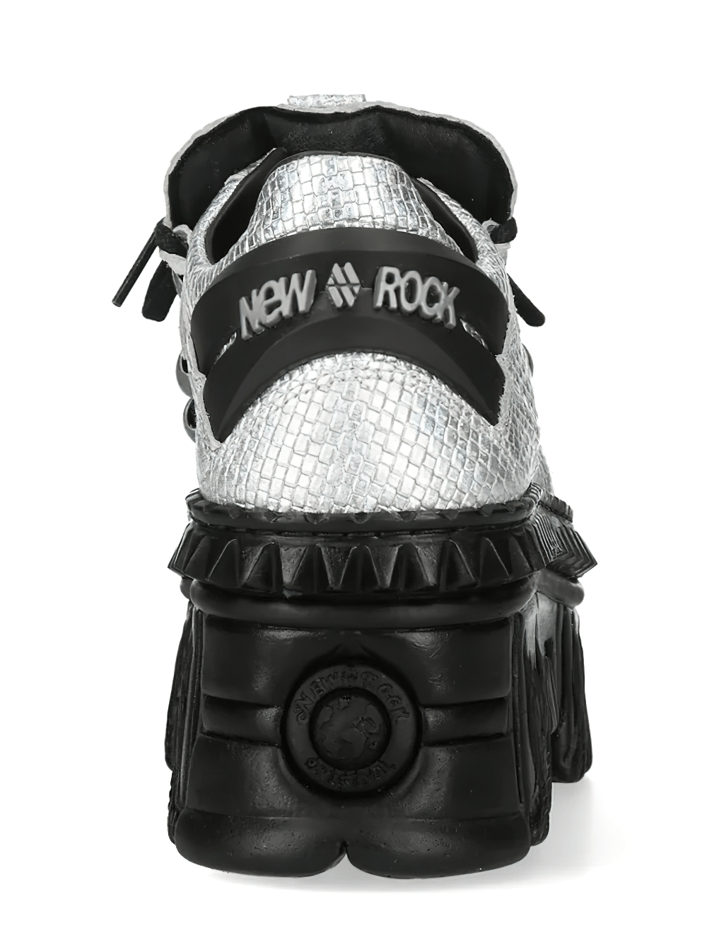 NEW ROCK Platform Shoes with Flame Sole and Lace Design