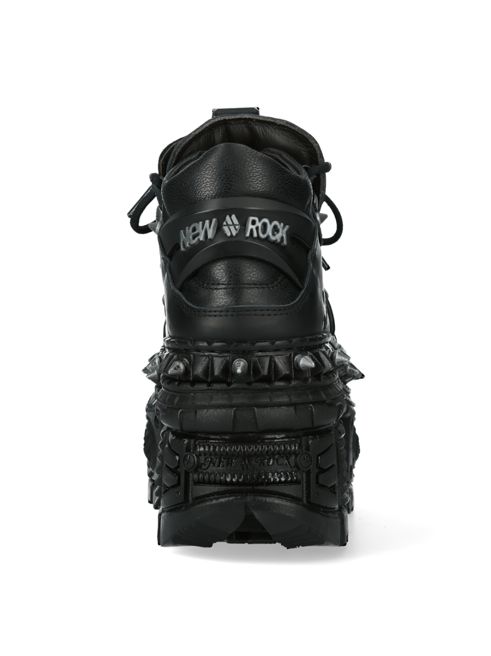 NEW ROCK Men's Punk Black Platform Ankle Boots With Studs