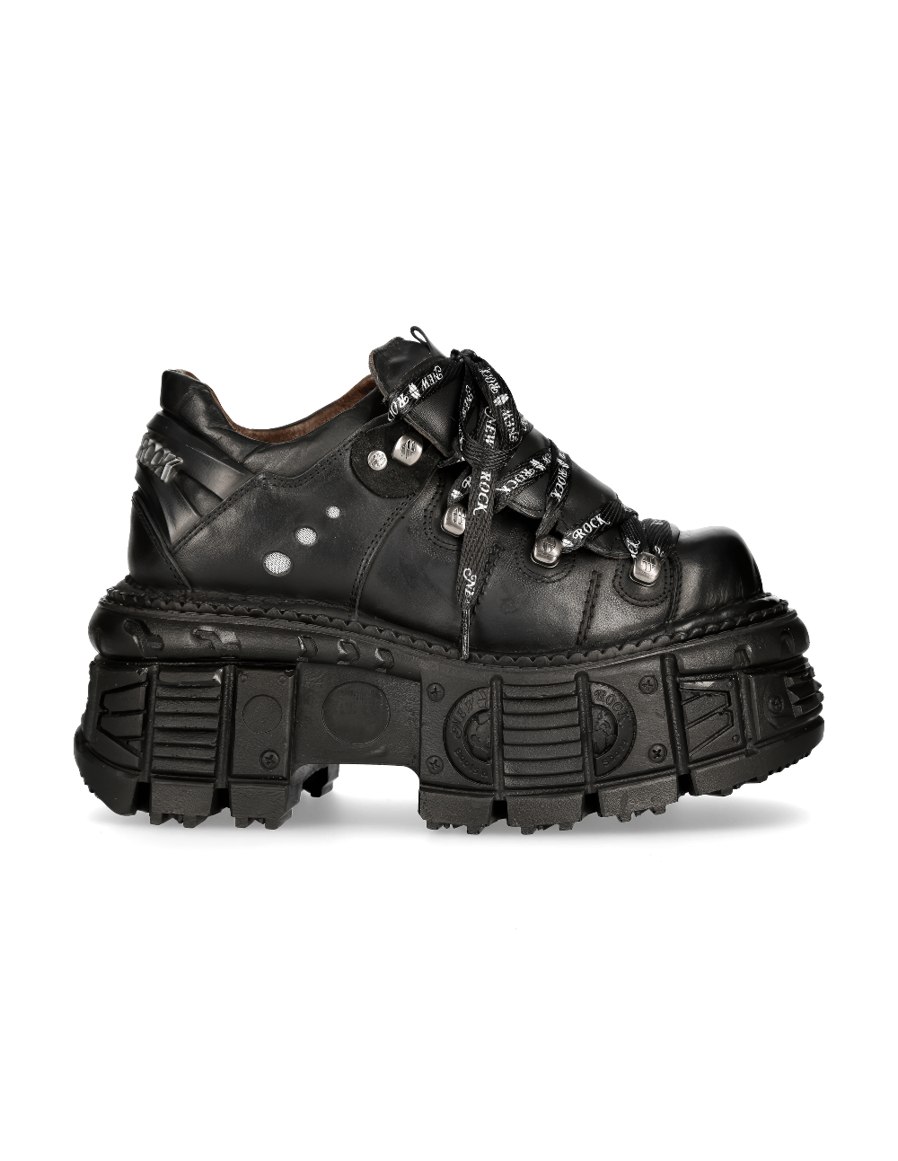 NEW ROCK Men's Punk Style Black Leather Platform Ankle Boots