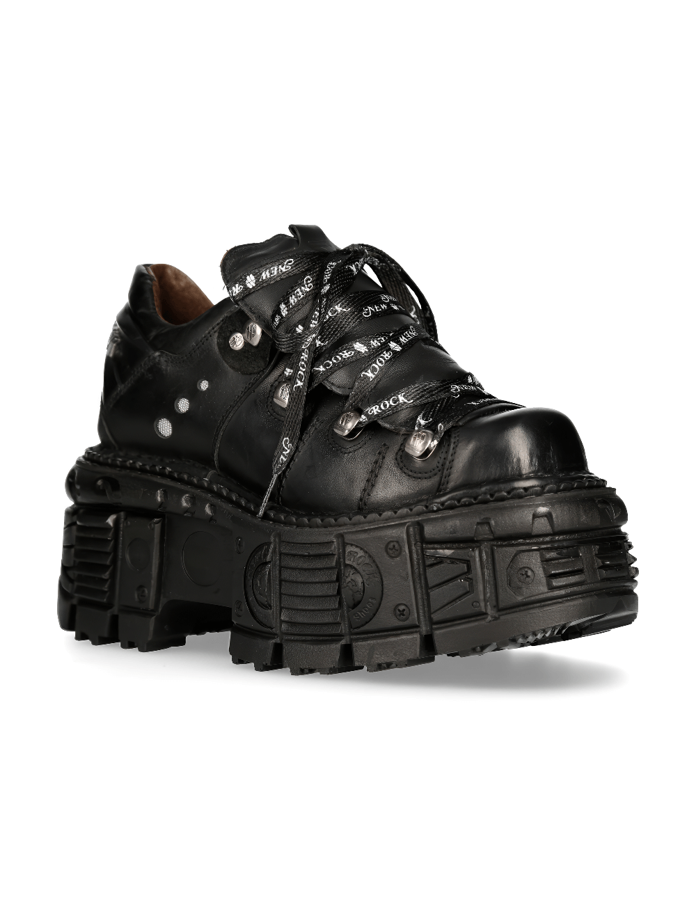 NEW ROCK Men's Punk Style Black Leather Platform Ankle Boots
