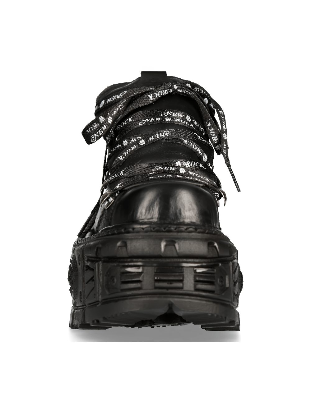 NEW ROCK Men's Punk Style Black Leather Platform Ankle Boots