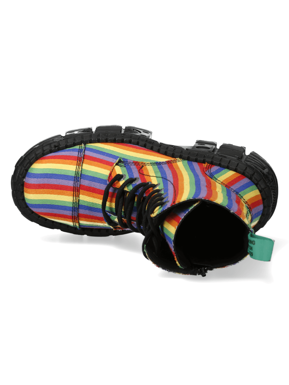 NEW ROCK Men's Rainbow Striped Platform Ankle Boots for Rock Style