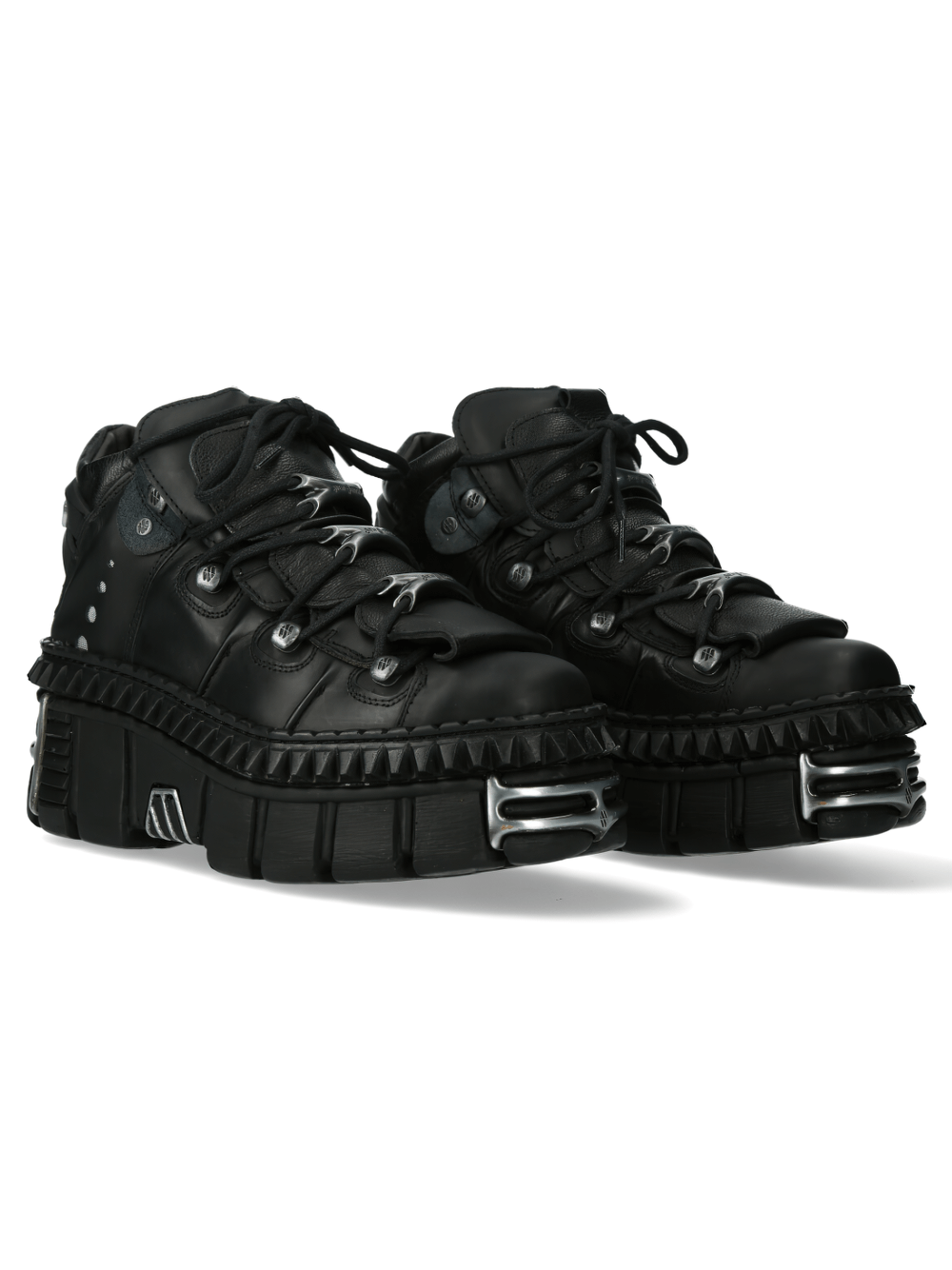 NEW ROCK Men's Studded Black Platform Shoes for Edgy Style