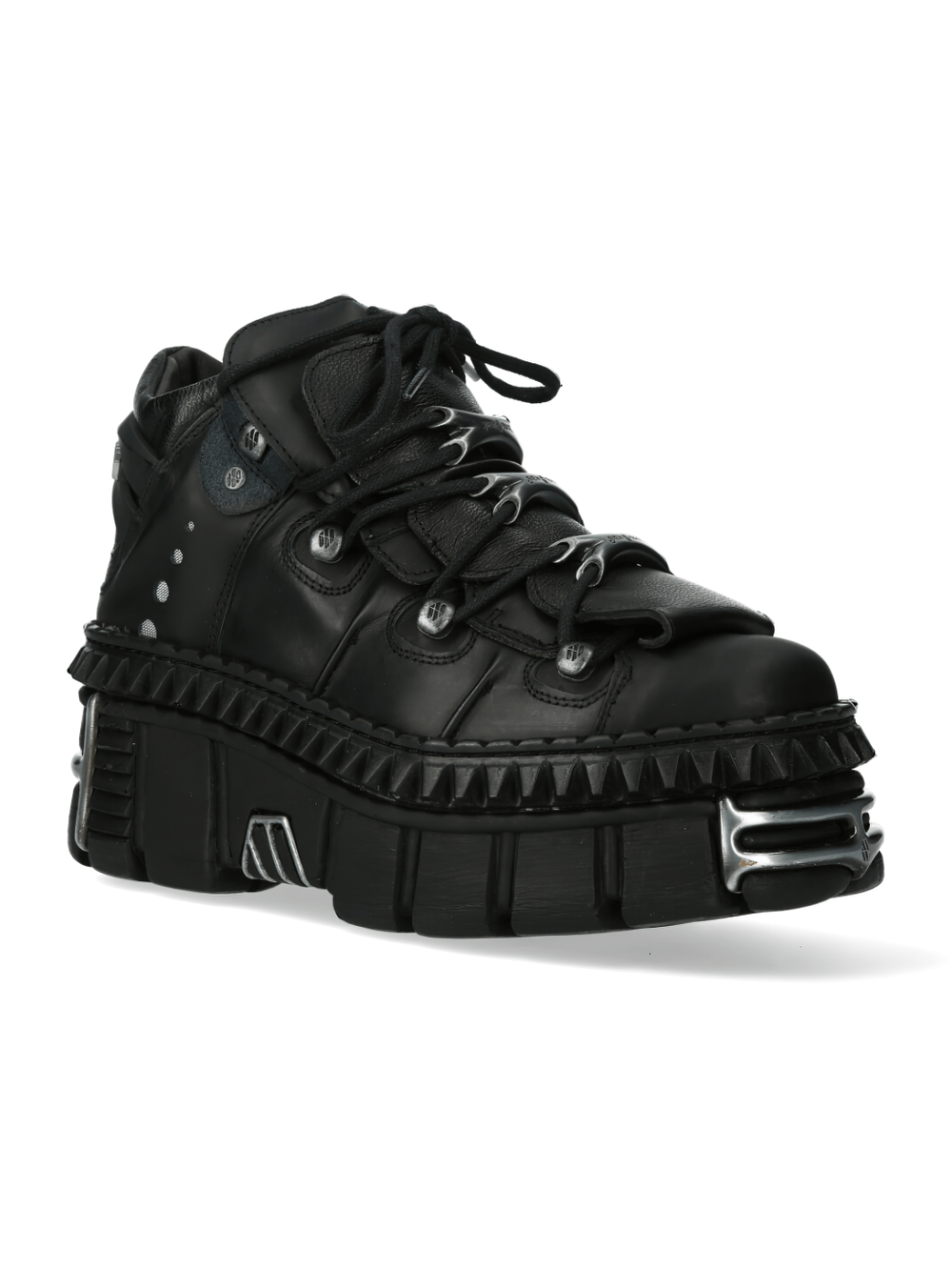 NEW ROCK Men's Studded Black Platform Shoes for Edgy Style