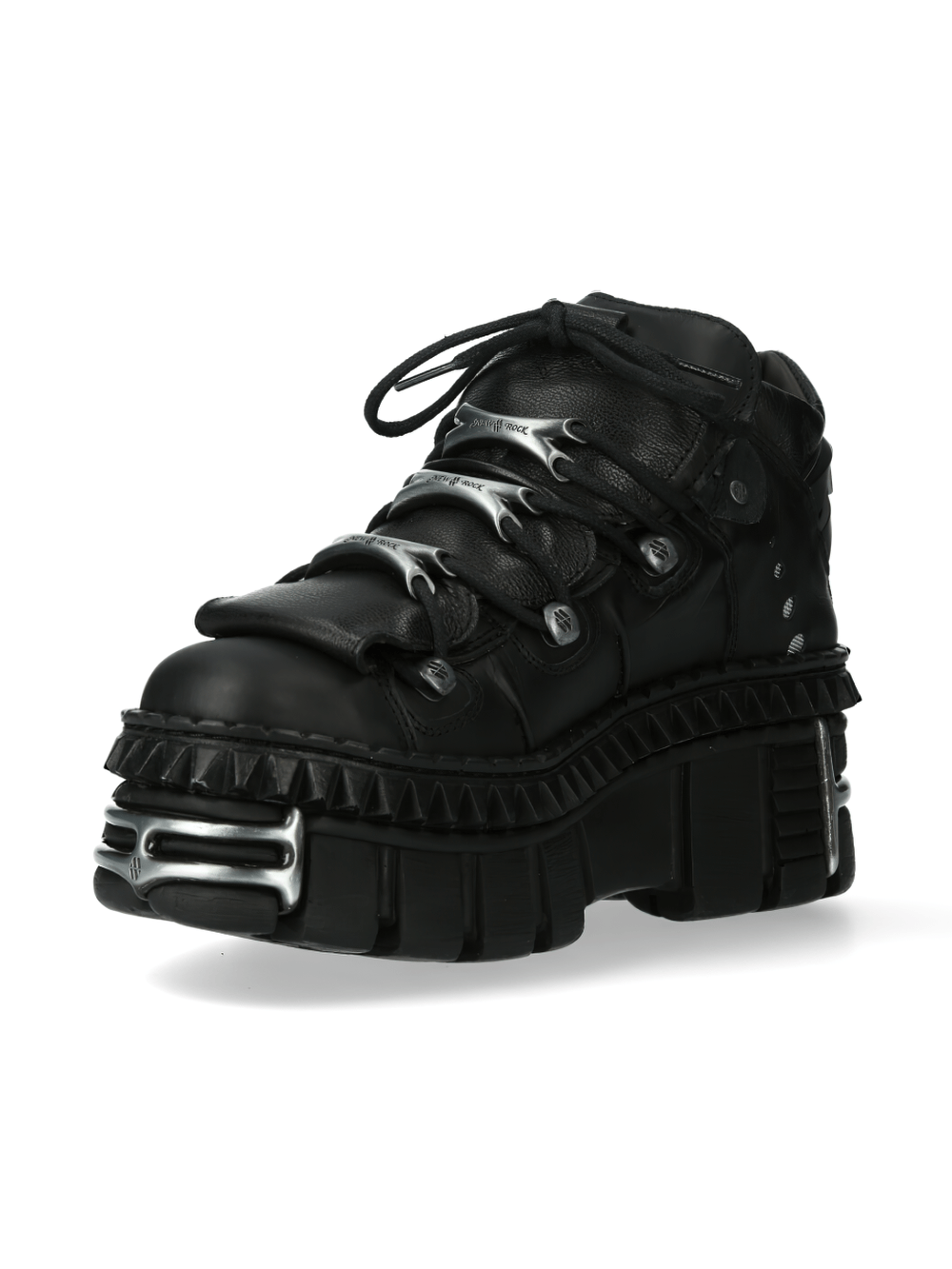 NEW ROCK Men's Studded Black Platform Shoes for Edgy Style