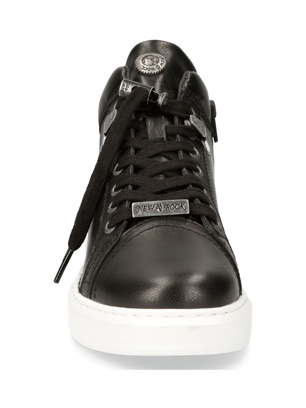 NEW ROCK Men's Stylish Urban Punk Leather Sneakers With Lace-Up