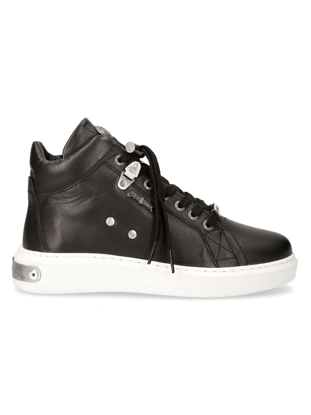 NEW ROCK Men's Stylish Urban Punk Leather Sneakers With Lace-Up