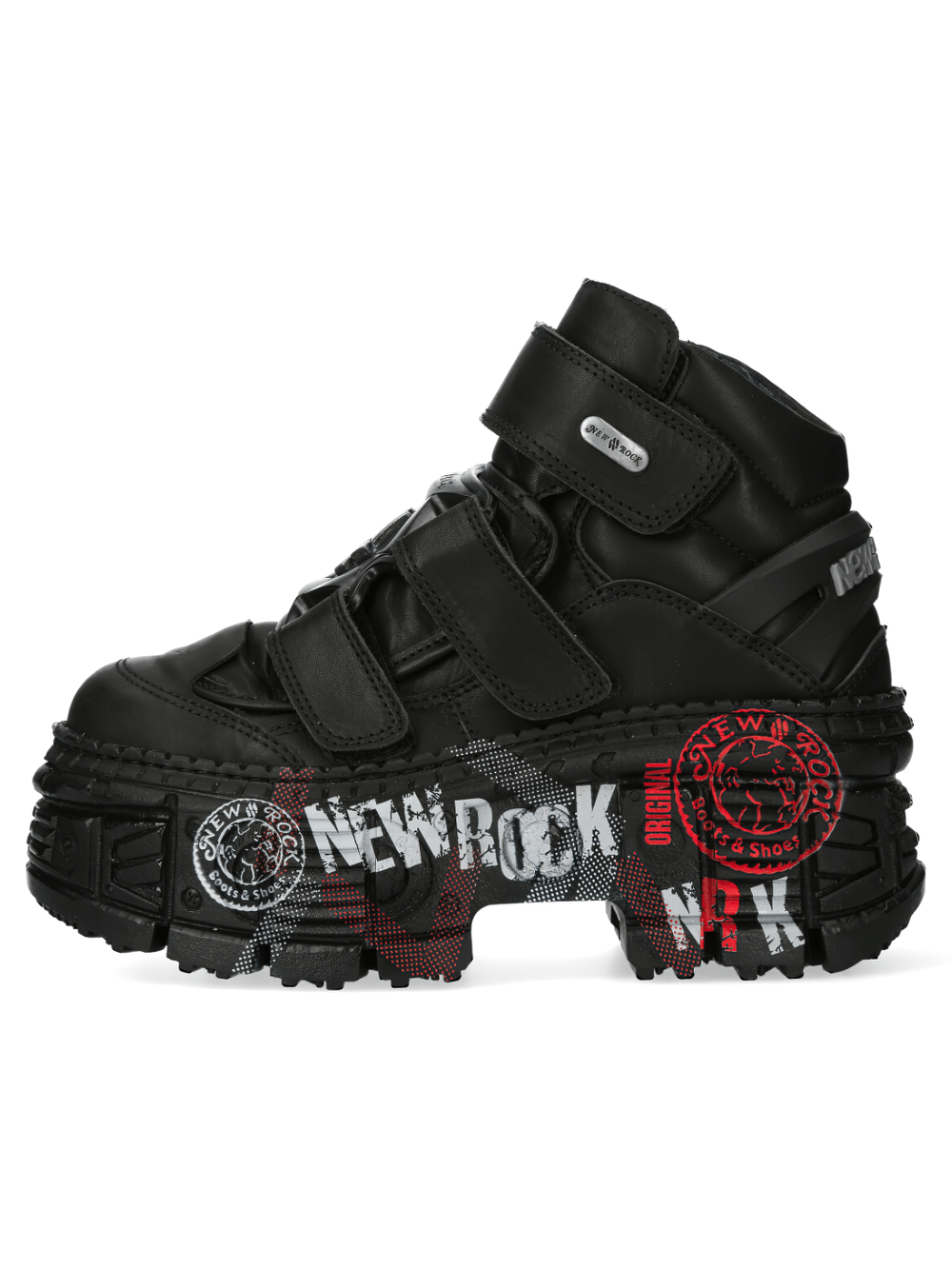NEW ROCK Men's Trendy Strap Black Ankle Boots for All Styles