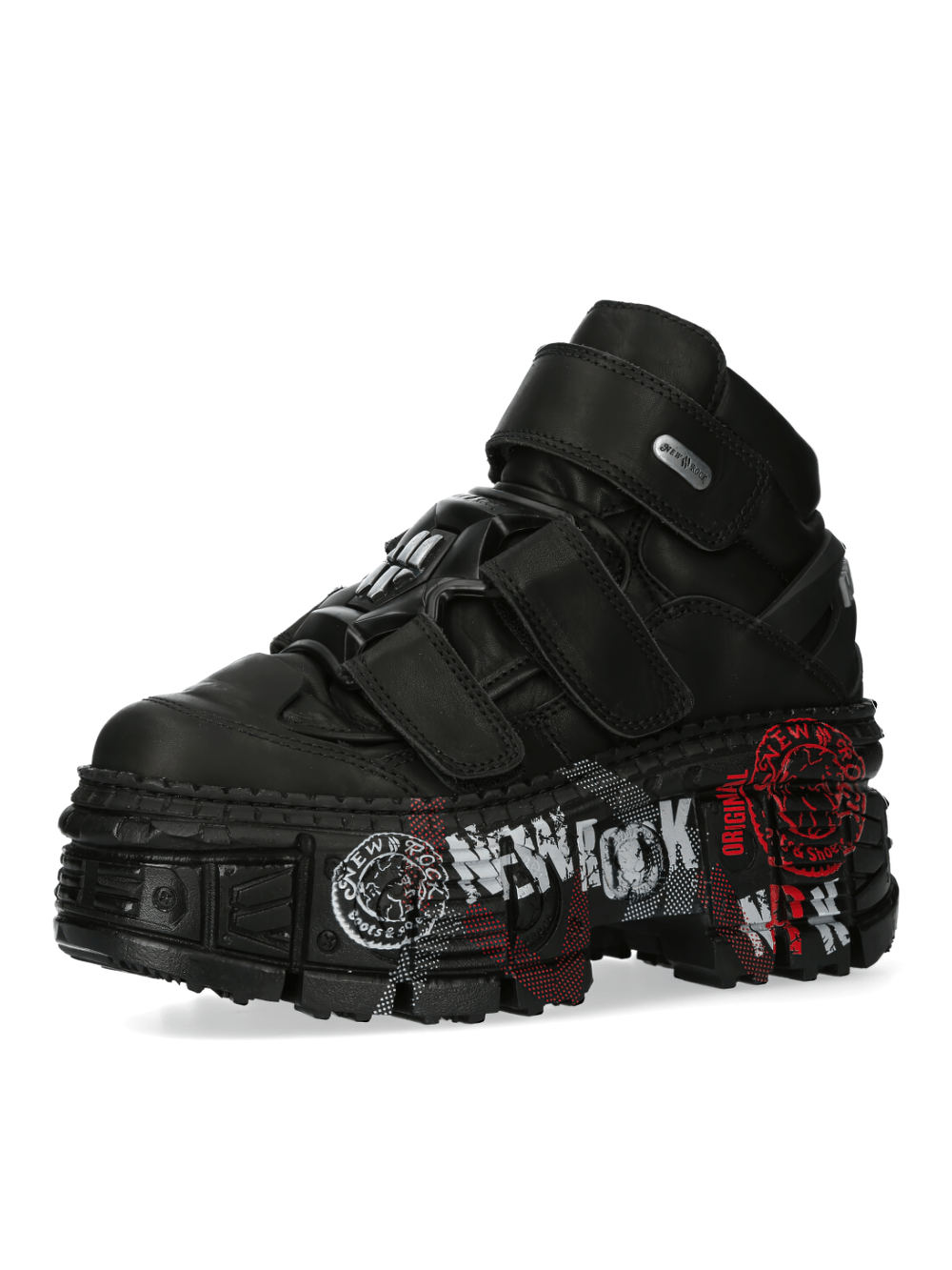 NEW ROCK Men's Trendy Strap Black Ankle Boots for All Styles