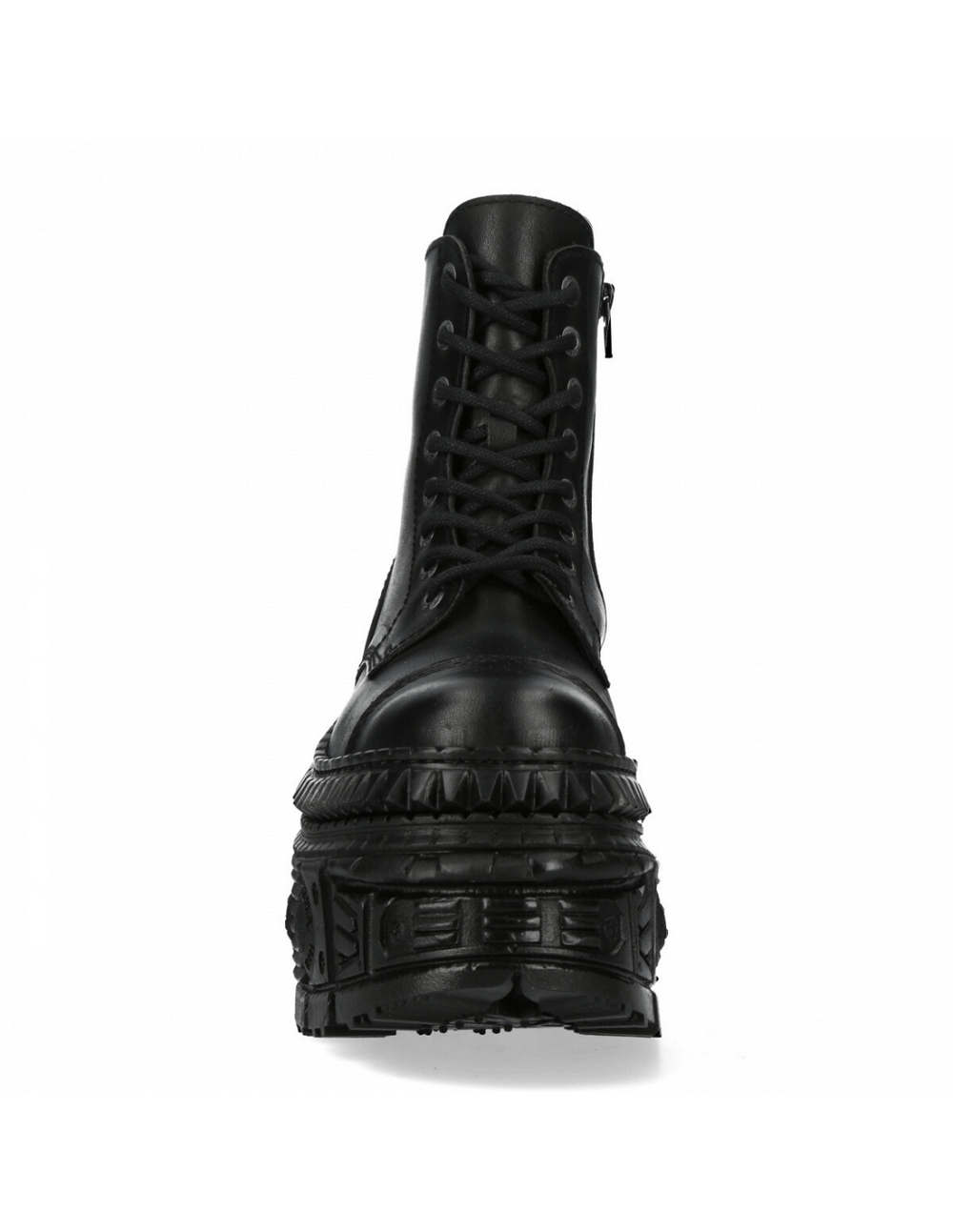 NEW ROCK Men's Black Leather Platform Ankle Boots