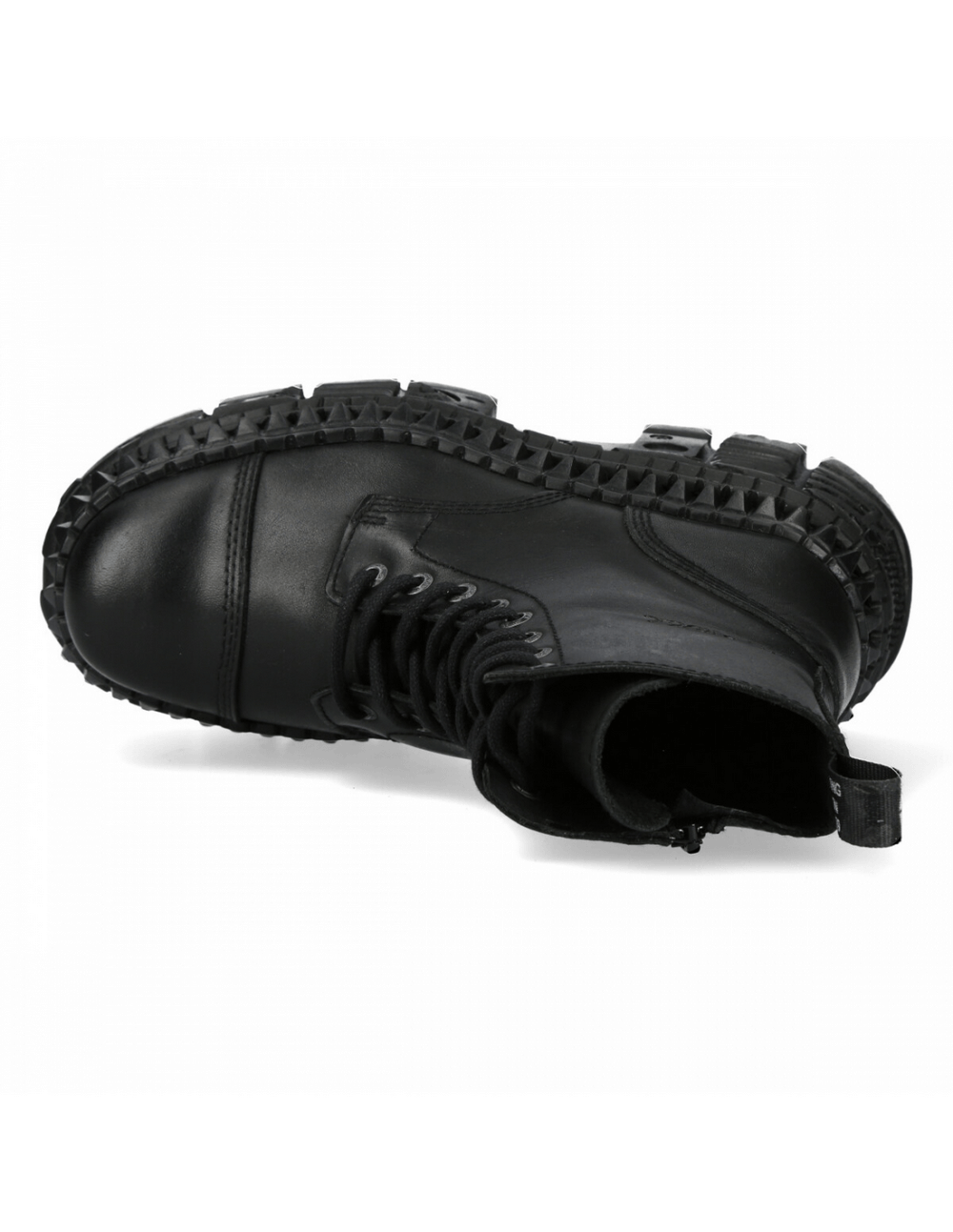 NEW ROCK Men's Black Leather Platform Ankle Boots