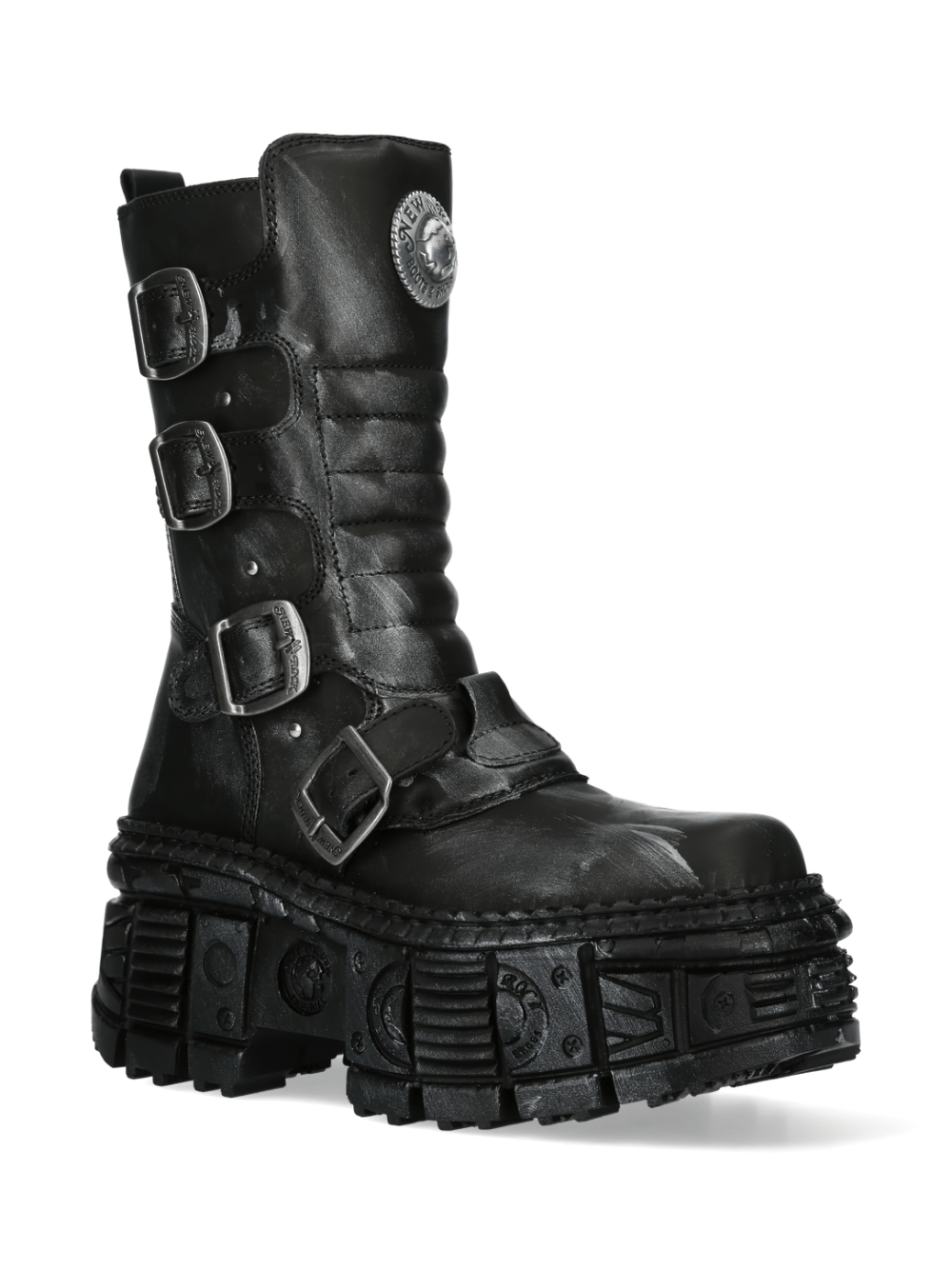 NEW ROCK Men's Gothic Punk Ankle Boots with Buckles