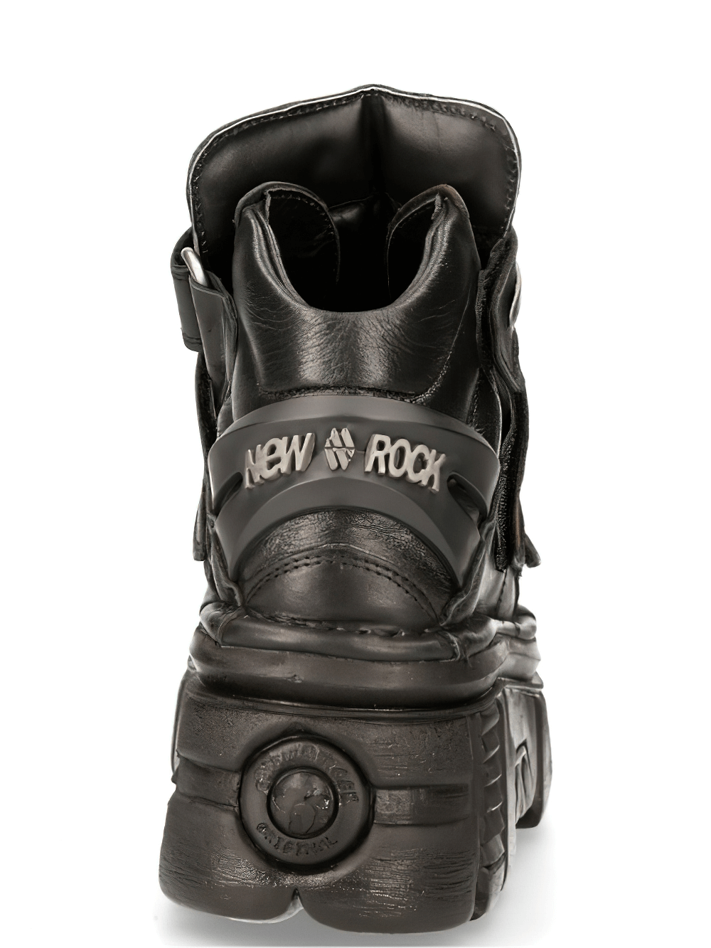 NEW ROCK Men's Leather Ankle Boots with Metallic Details