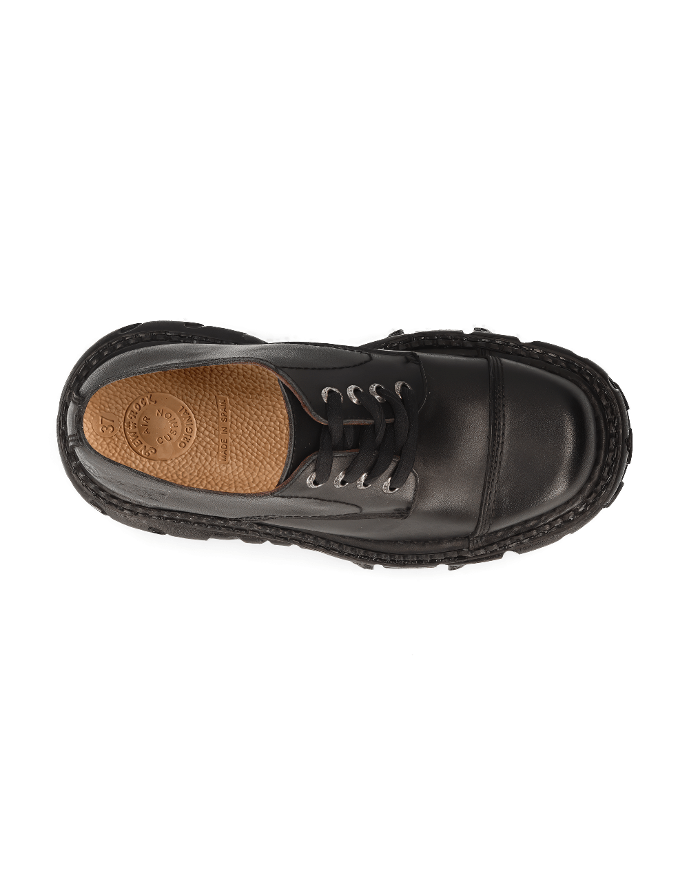 NEW ROCK Men's Rugged Black Platform Ankle Shoes