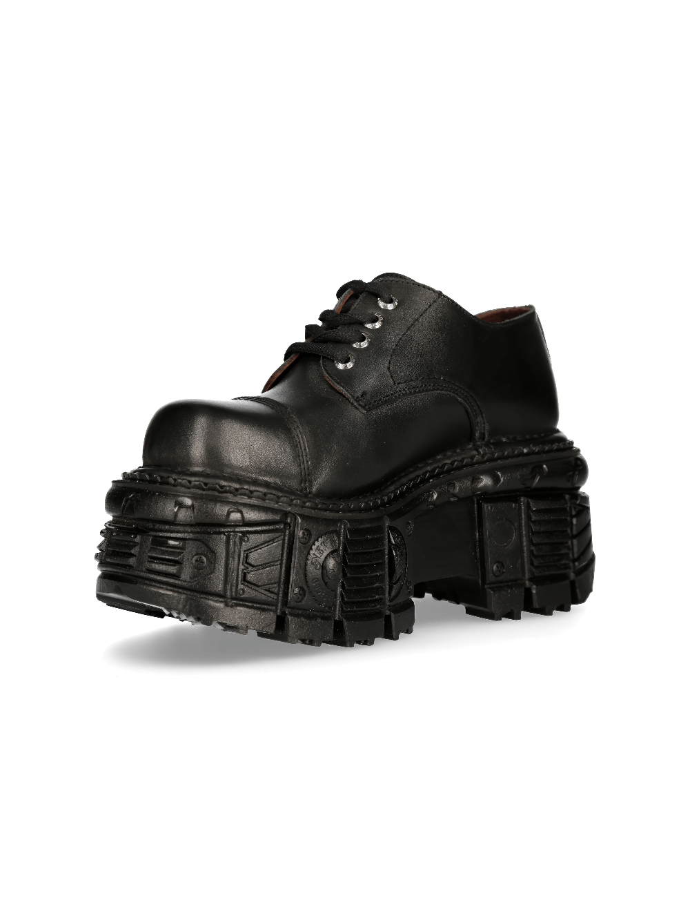 NEW ROCK Men's Rugged Black Platform Ankle Shoes