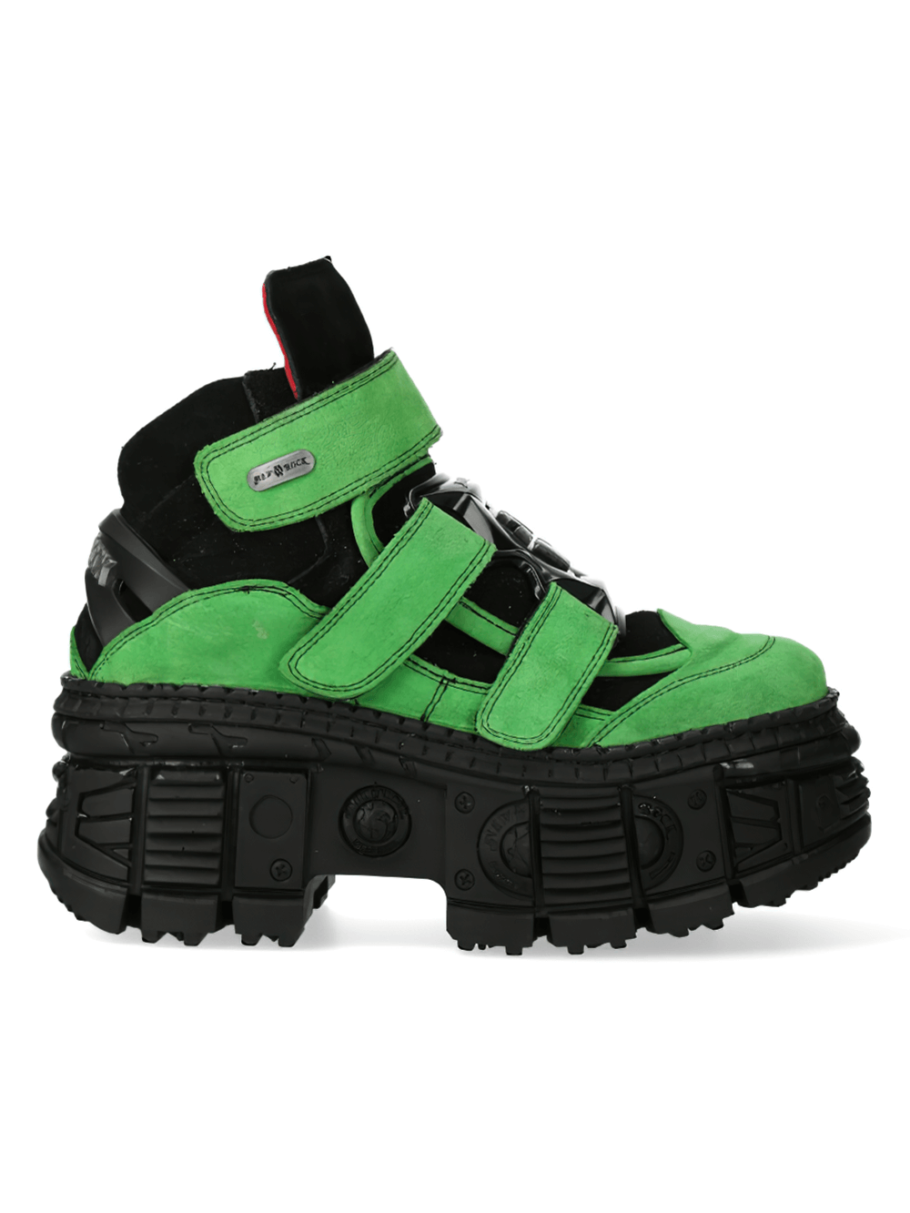 NEW ROCK Men's Velcro Straps Cow Leather Ankle Boots
