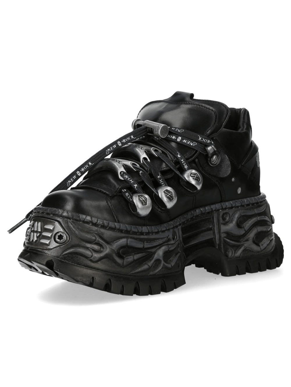 NEW ROCK Women's Black Industrial Platform Shoes