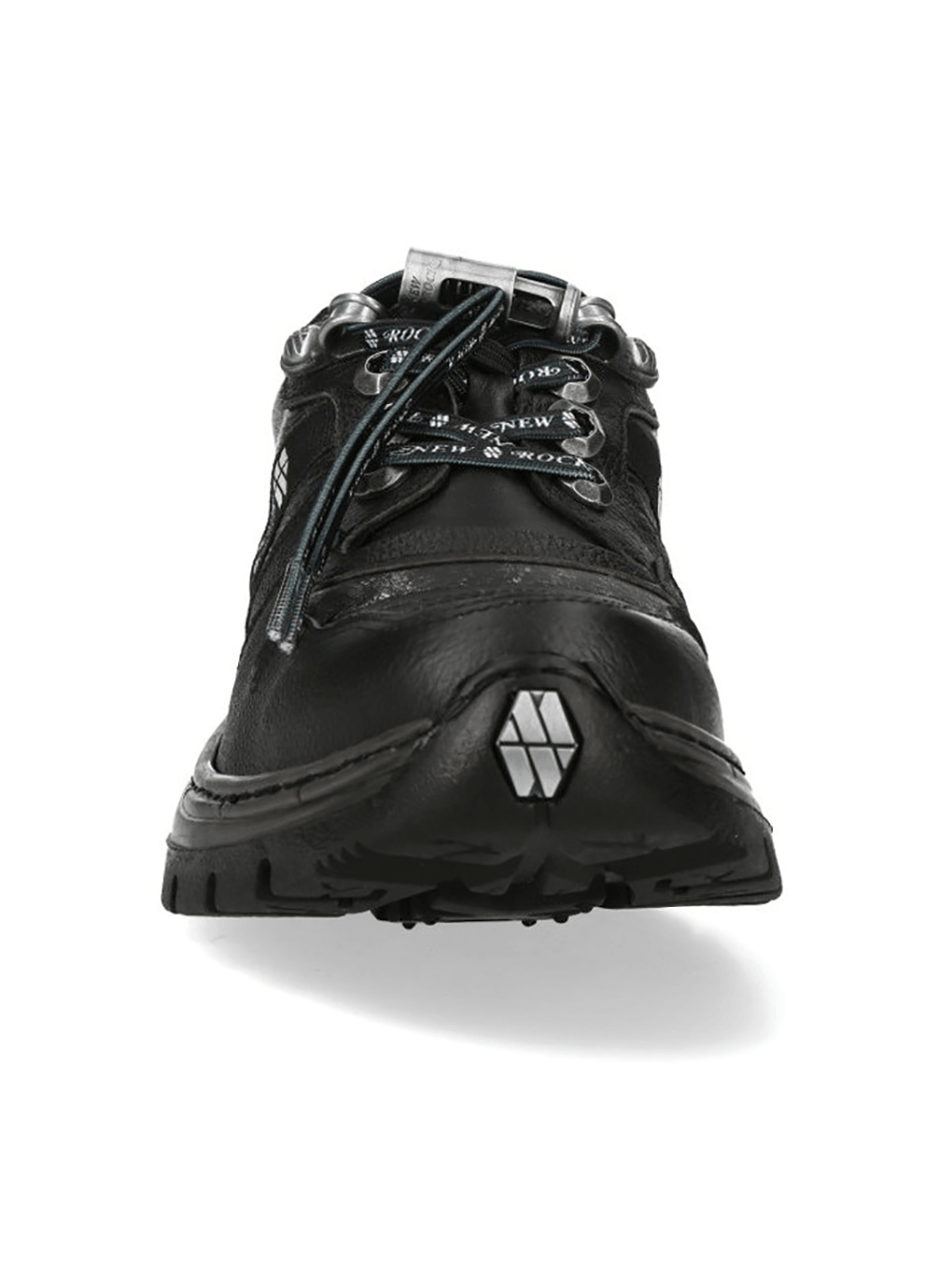 NEW ROCK Women's Black Shoes with Silver Metal Accents