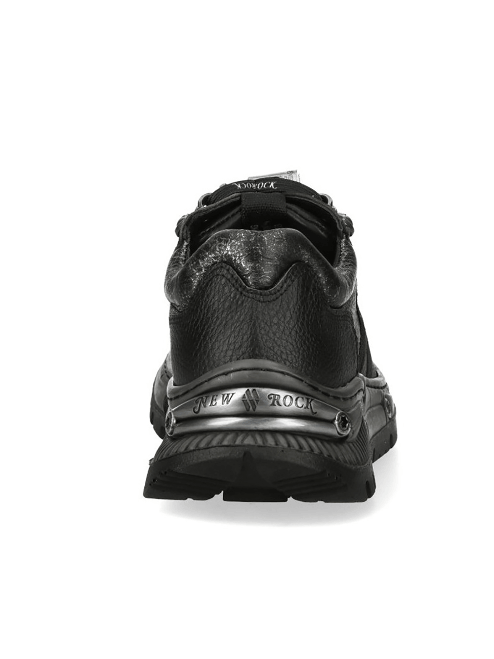 NEW ROCK Women's Black Shoes with Silver Metal Accents