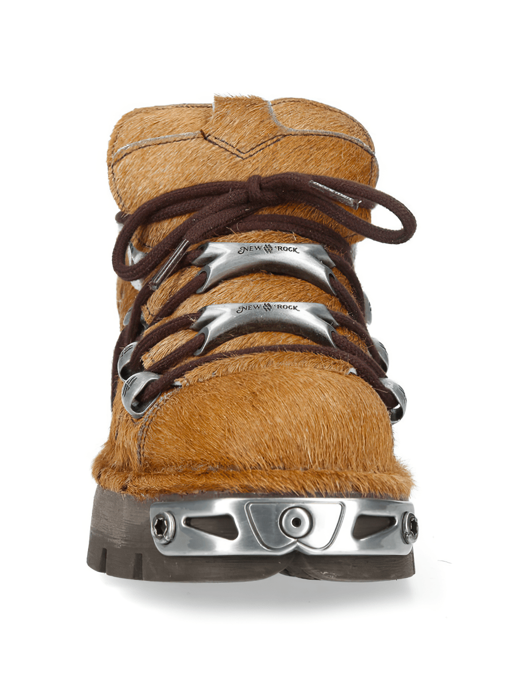 NEW ROCK Women's Brown Low Platform Shoes with Toe Plates