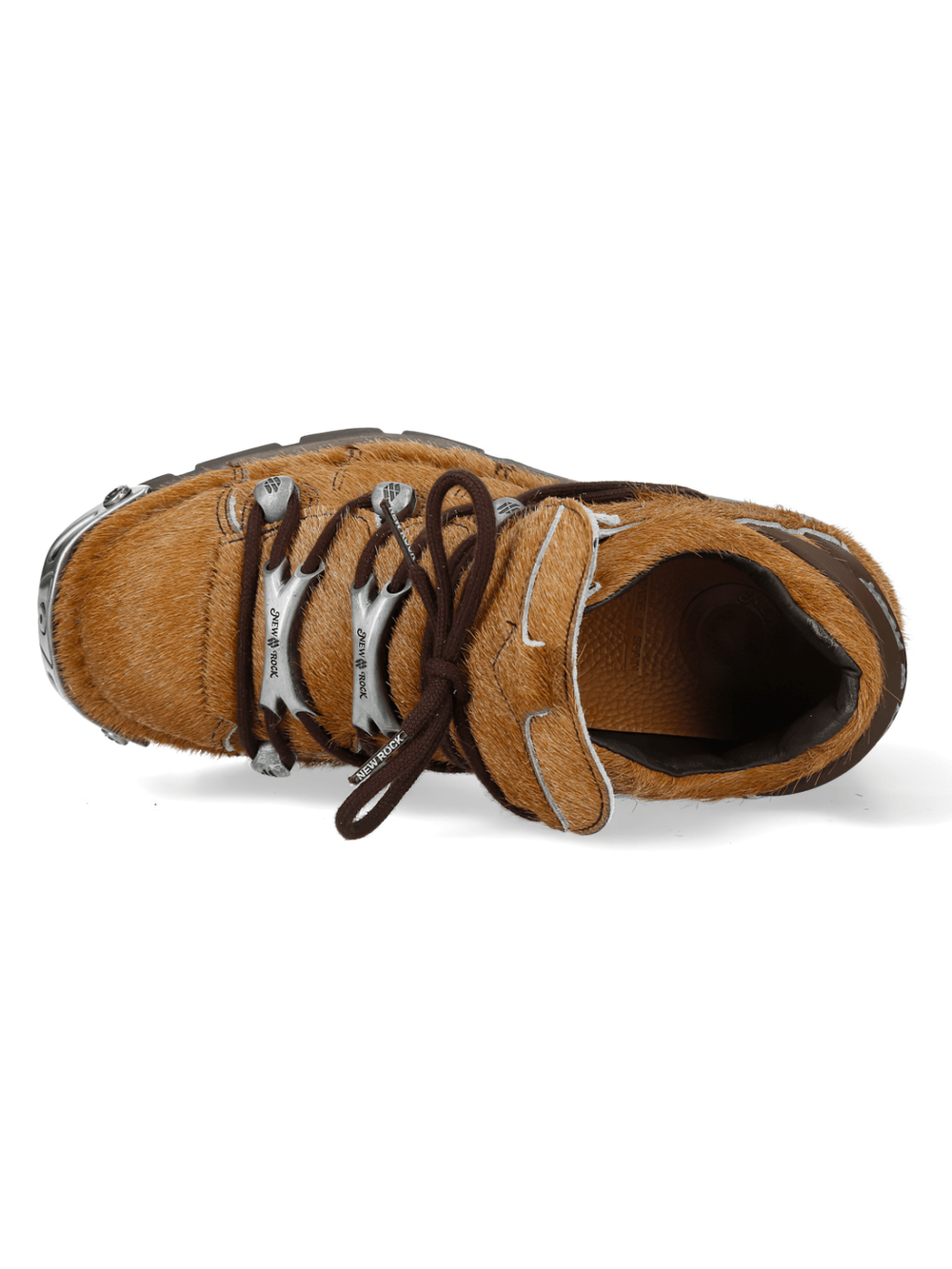 NEW ROCK Women's Brown Low Platform Shoes with Toe Plates