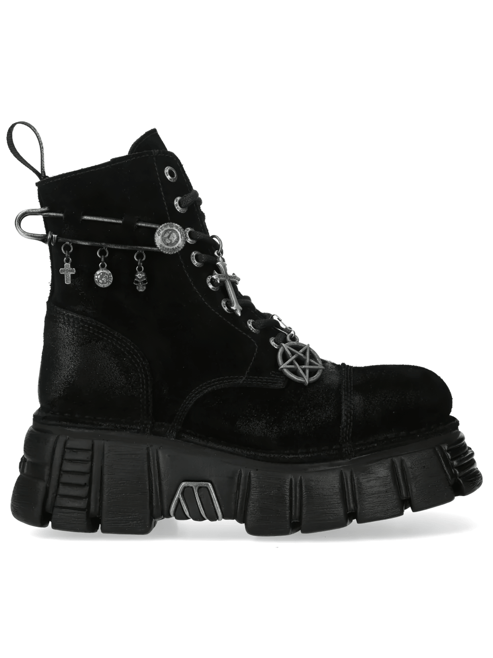 NEW ROCK Women's Charm Platform Boots with Cross Details