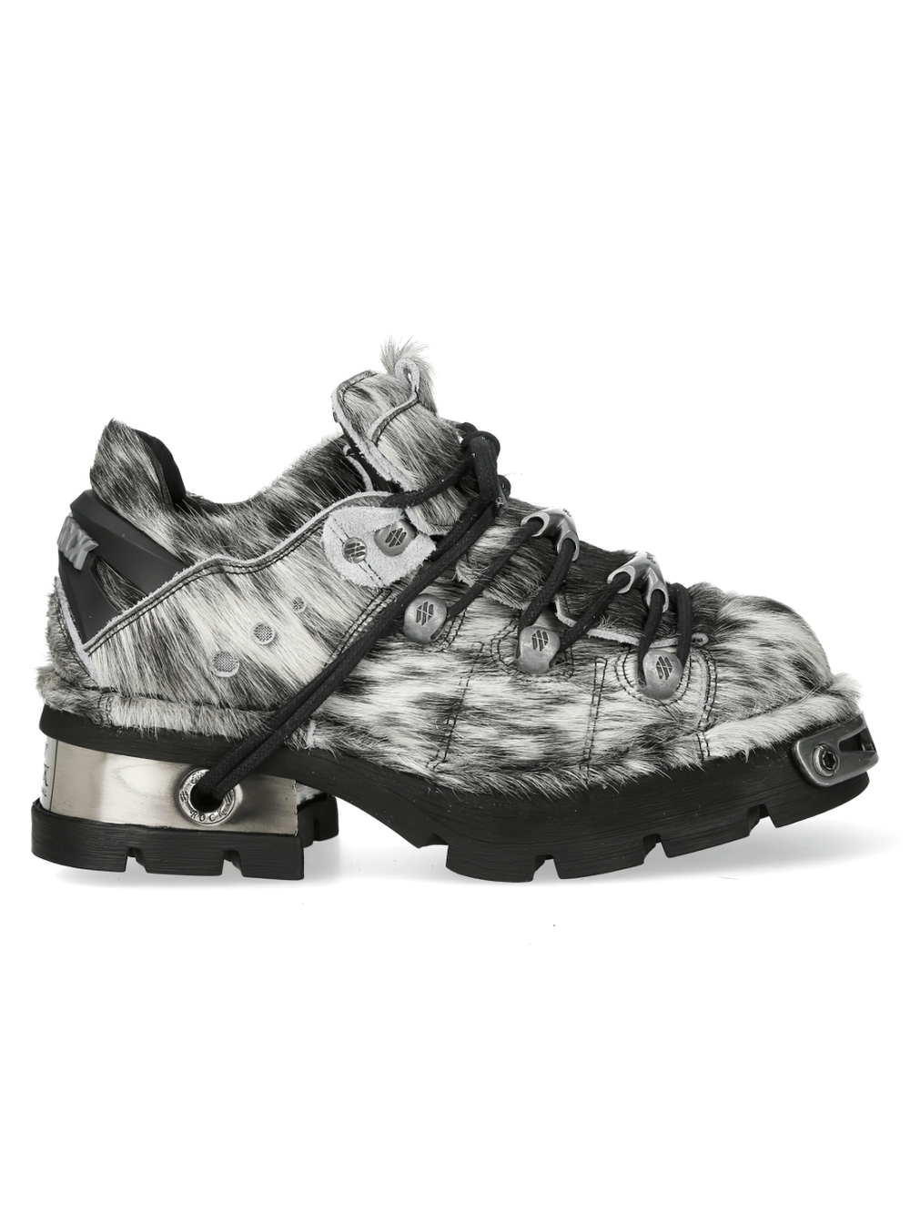 NEW ROCK Women's Cow Pattern Platform Shoes with Toe Caps