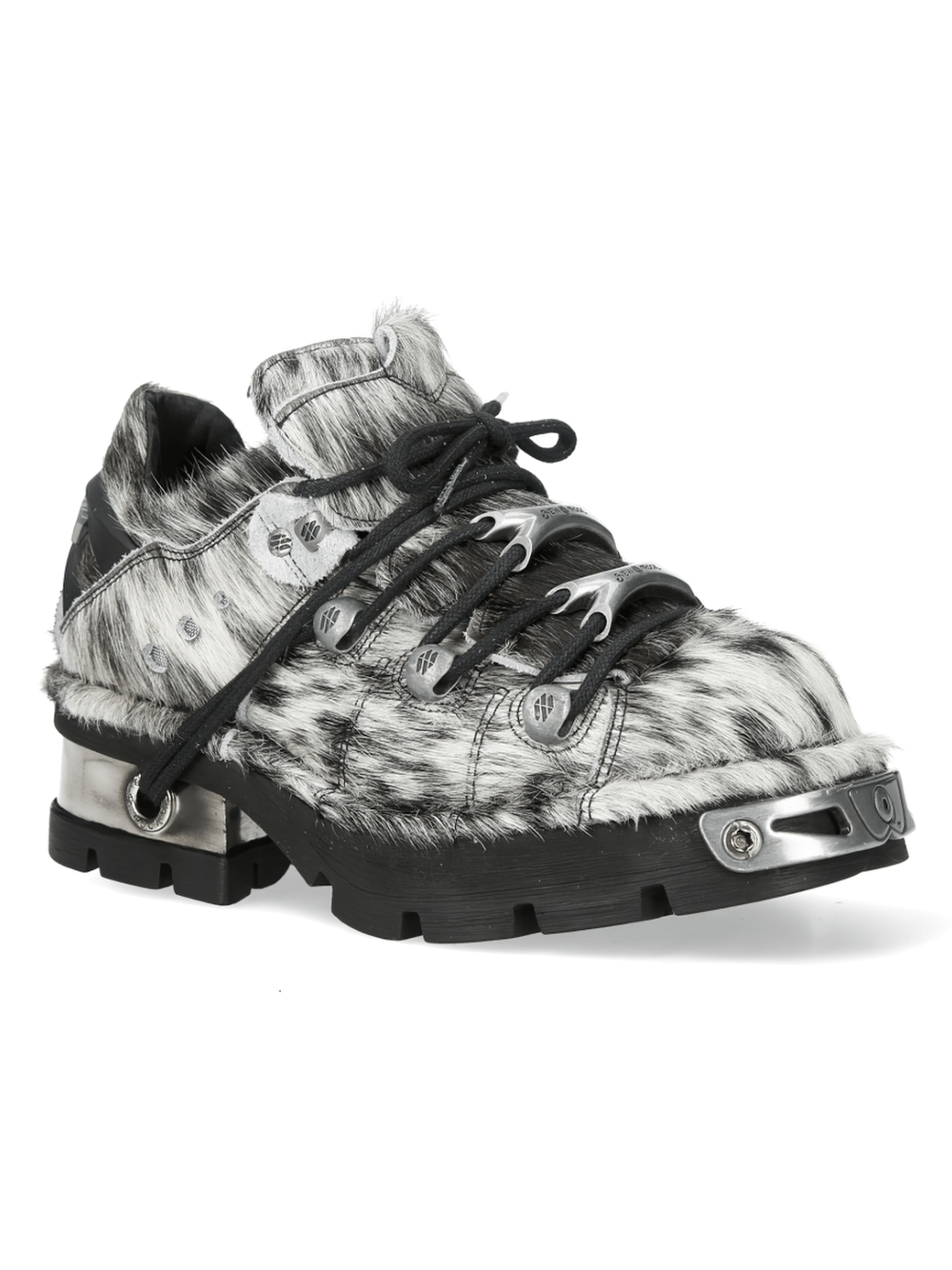 NEW ROCK Women's Cow Pattern Platform Shoes with Toe Caps