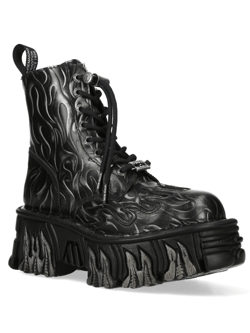 NEW ROCK Women's Flame Gothic Boots with Sculpted Sole