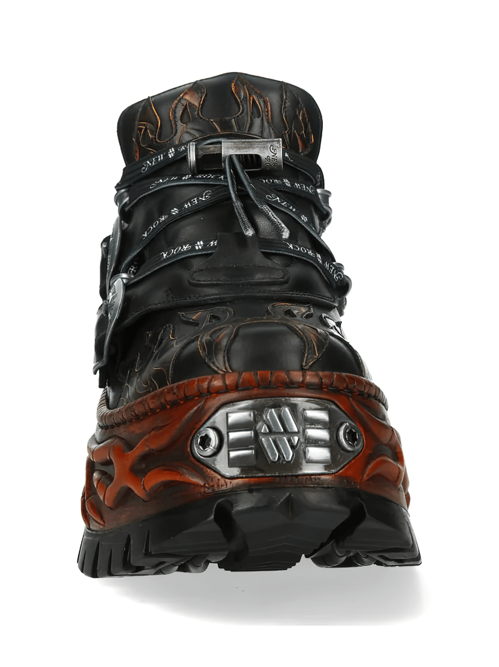 NEW ROCK Women's Flame Platform Shoes with Buckle Straps