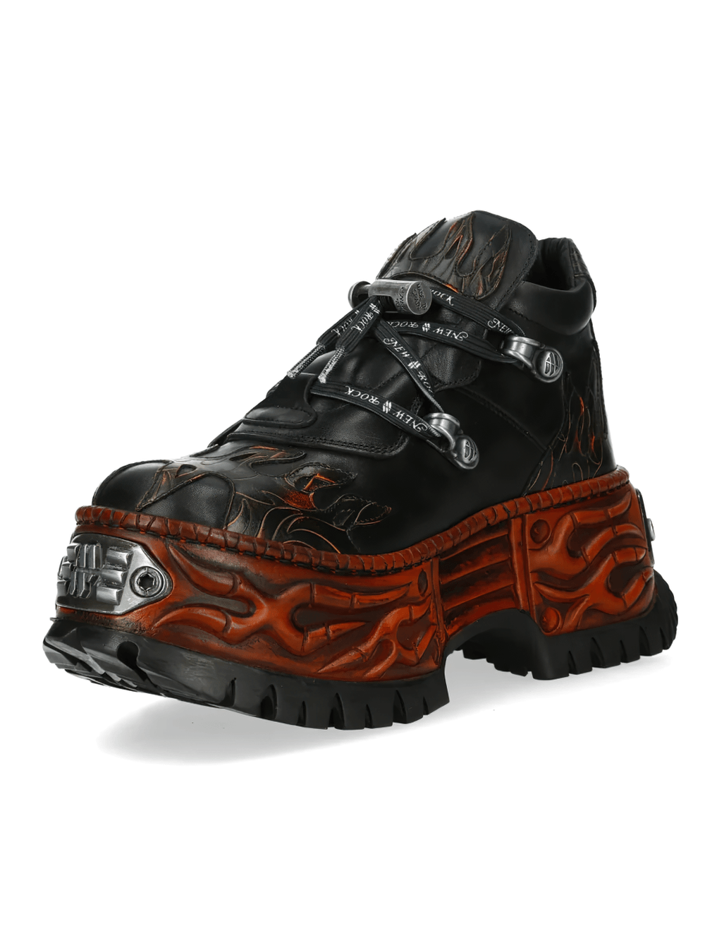 NEW ROCK Women's Flame Platform Shoes with Buckle Straps