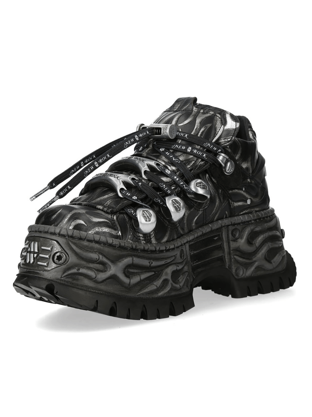 NEW ROCK Women's Flame Platform Sneakers with Lace-Up