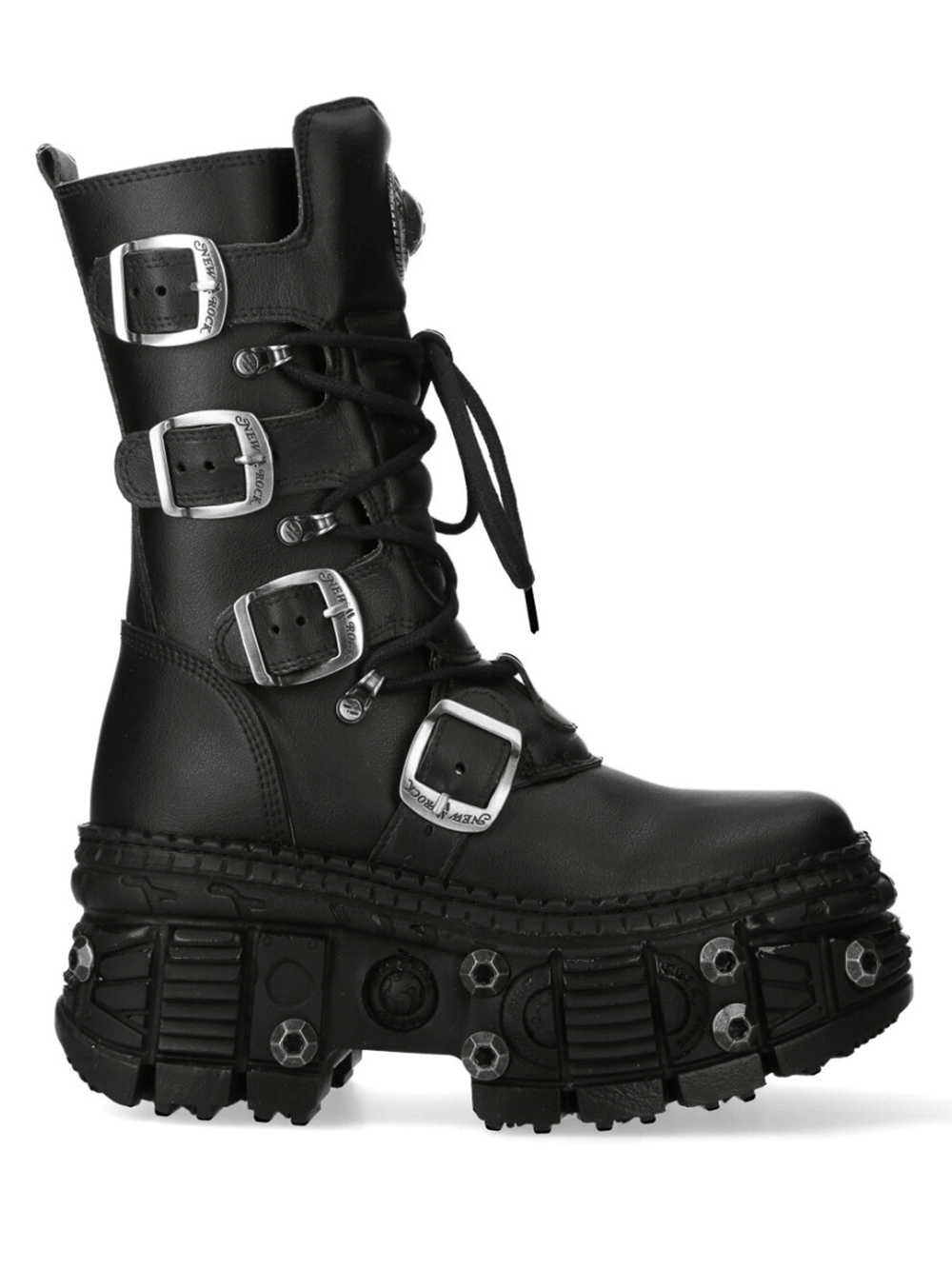 NEW ROCK Women's Goth Boots with Buckles and Metal Details