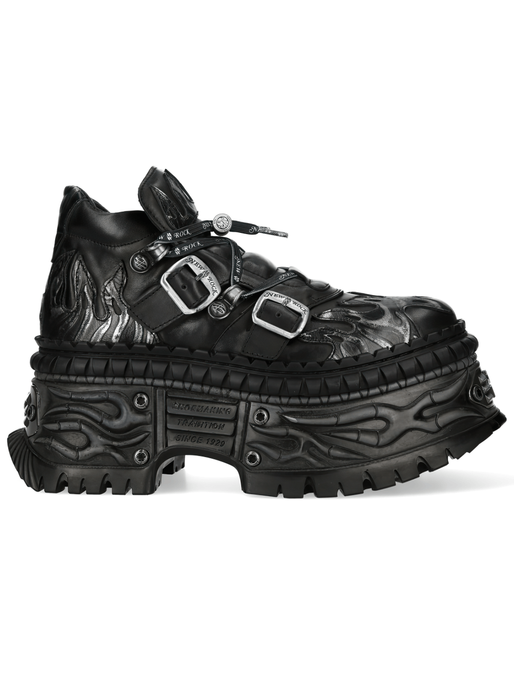 NEW ROCK Women's Goth Platform Shoes with Flame Sole