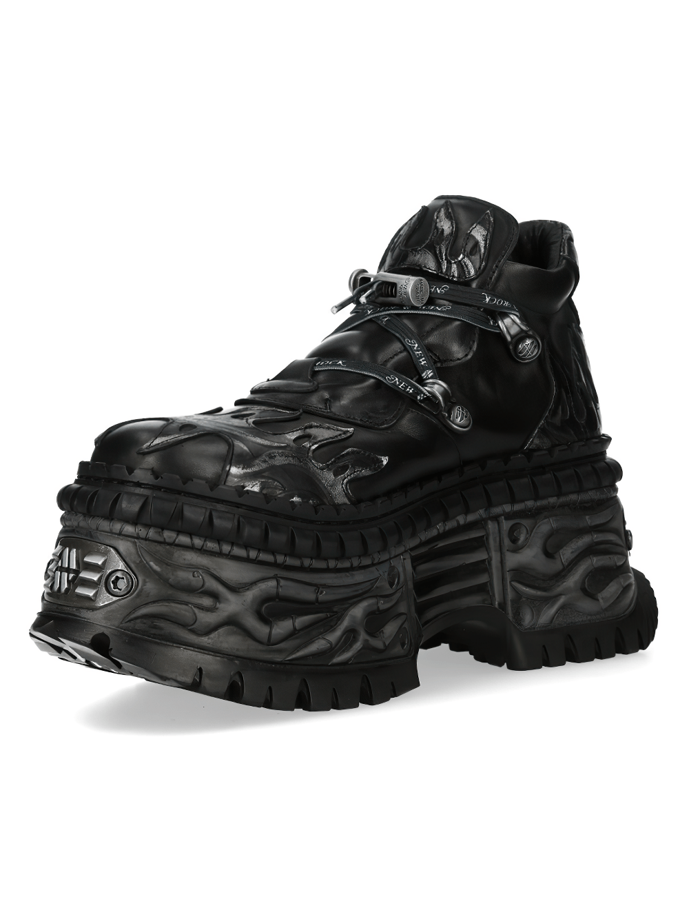 NEW ROCK Women's Goth Platform Shoes with Flame Sole