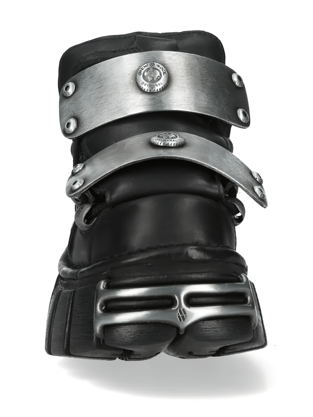 NEW ROCK Women's Gothic Ankle Boots With Metal Strap Trim