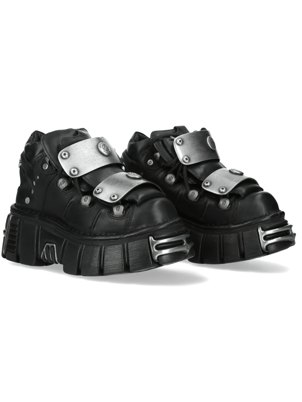 NEW ROCK Women's Gothic Ankle Boots With Metal Strap Trim