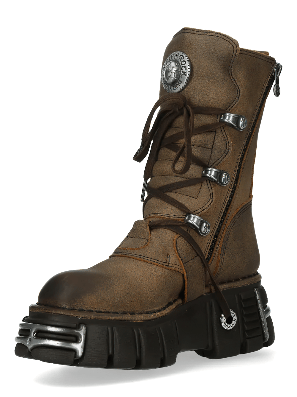 NEW ROCK Women's Gothic Platform Boots with Buckle Straps