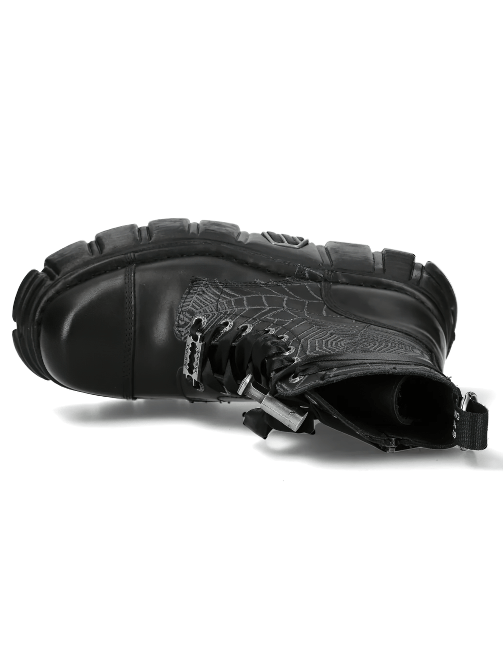 NEW ROCK Women's Gothic Spiderweb Boots with Cross Detailing