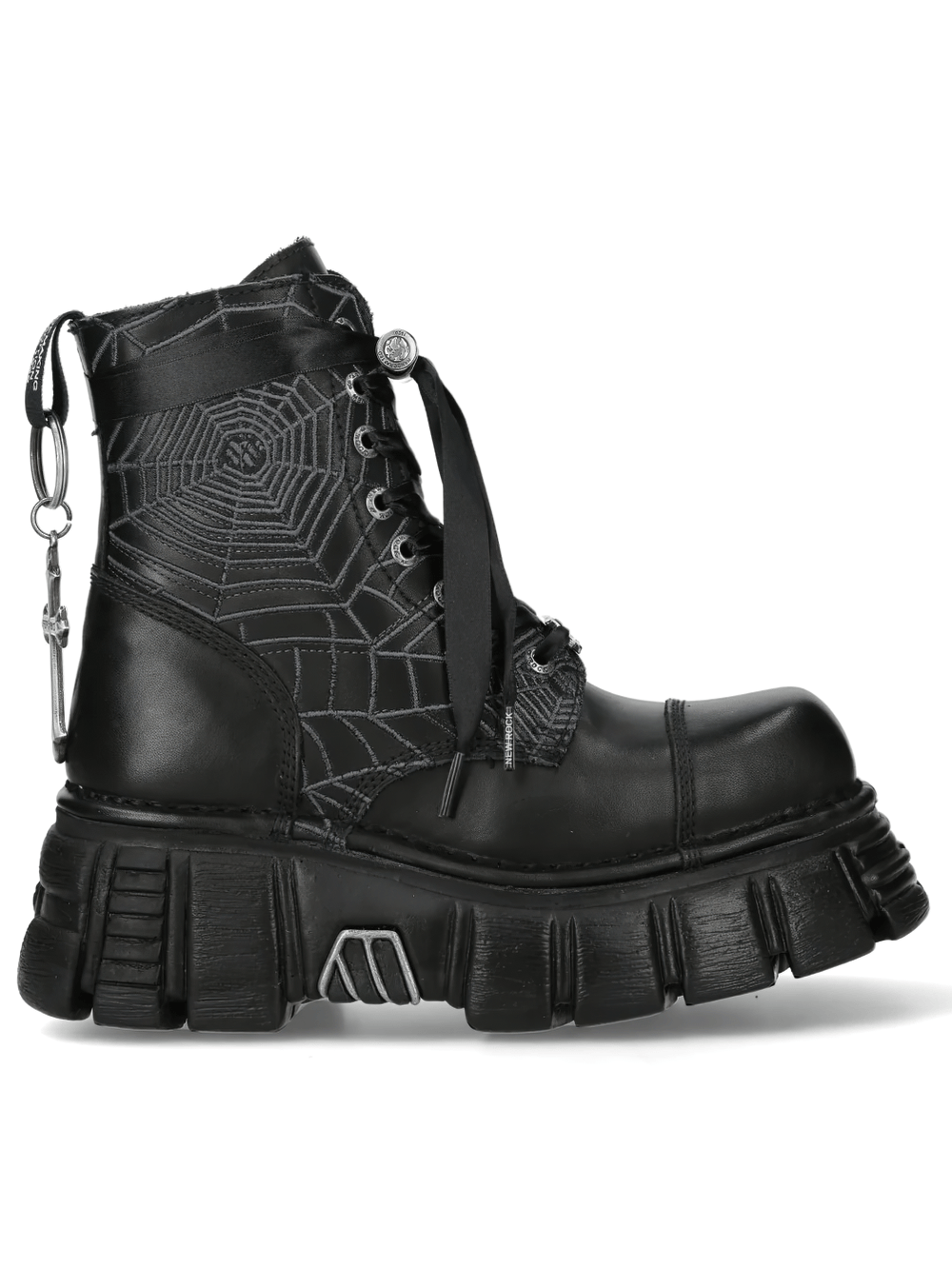 NEW ROCK Women's Gothic Spiderweb Boots with Cross Detailing