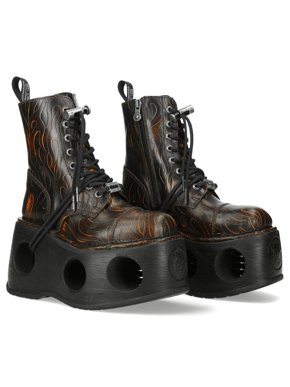 NEW ROCK Women's Inferno Platform Boots with Sculpted Tread