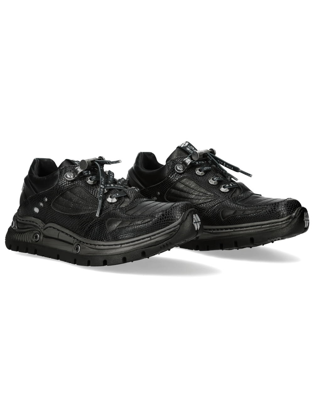 NEW ROCK Women's Low-Top Shoes with Reptile Embossed Panel