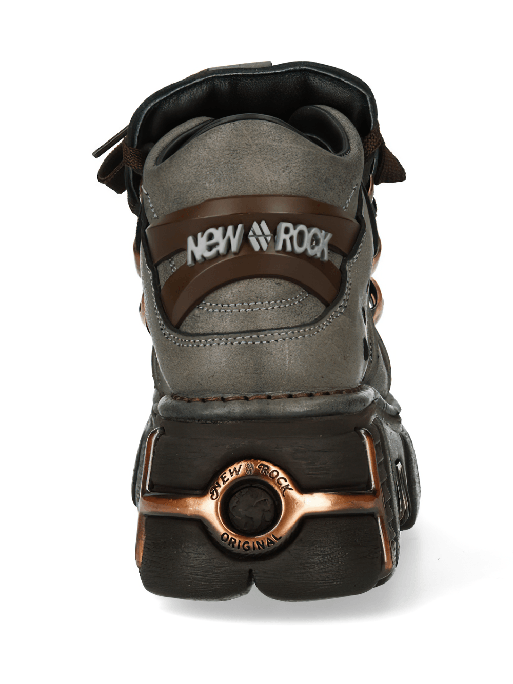 NEW ROCK Women's Platform Ankle Boots with Bronze Plates