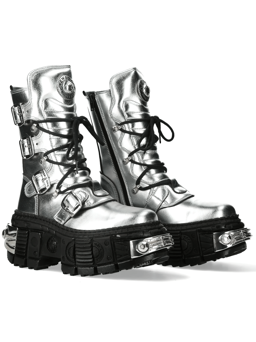 NEW ROCK Women's Platform Boots with Metal Plate Sole
