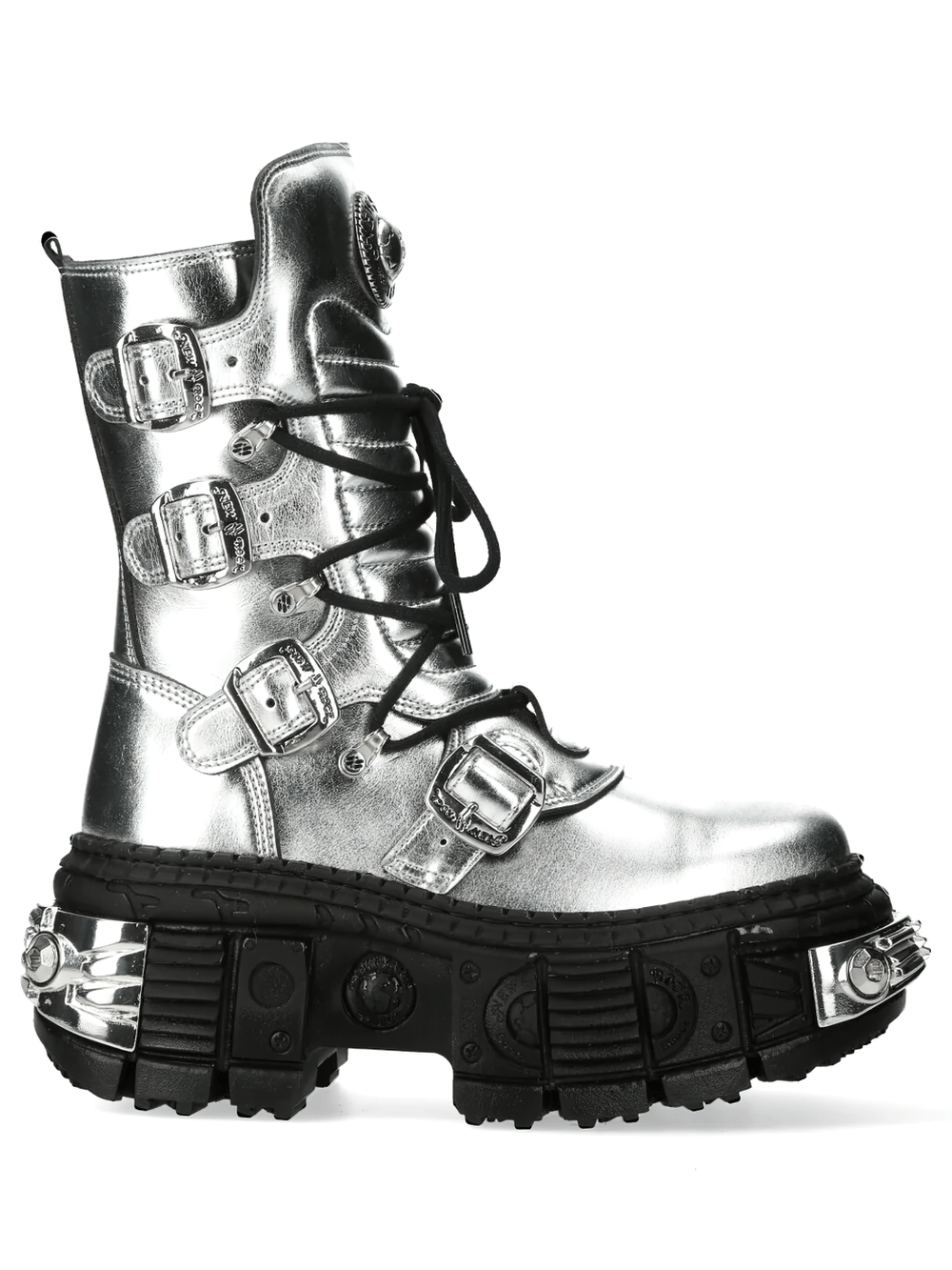 NEW ROCK Women's Platform Boots with Metal Plate Sole
