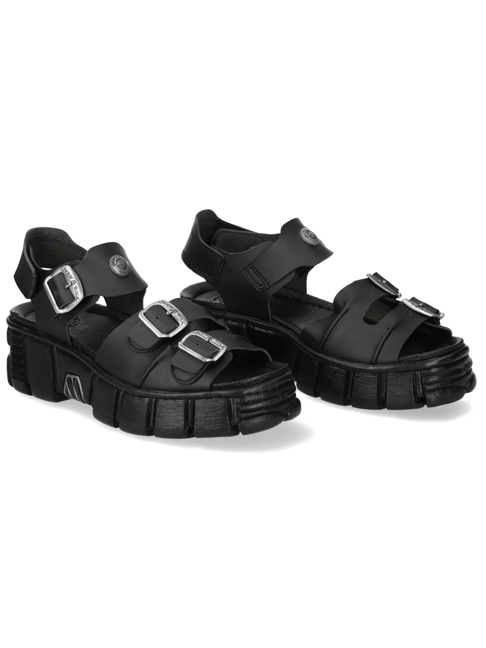 NEW ROCK Women's Punk Platform Sandals with Buckles