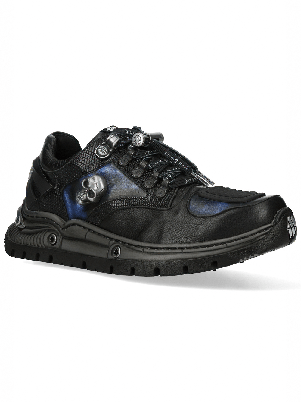 NEW ROCK Women's Rock Sneakers with Metallic Skull Details